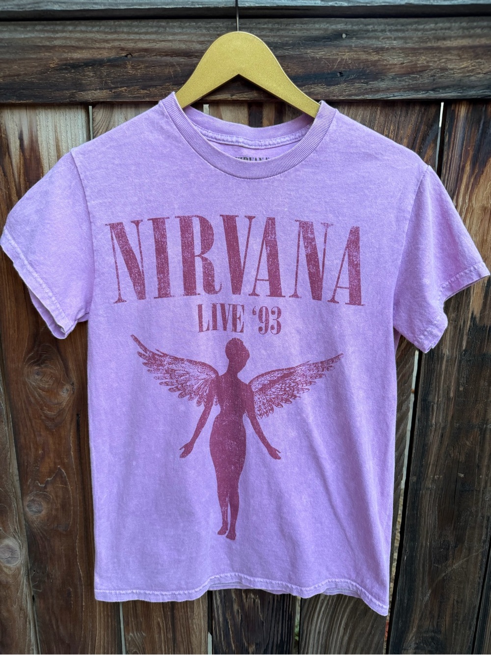 Nirvana Live 93 In Utero Graphic T-Shirt Purple Wash Small